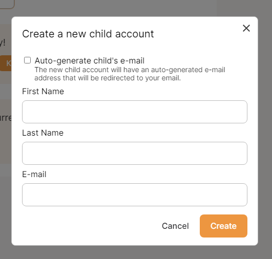 Enter your child's information here